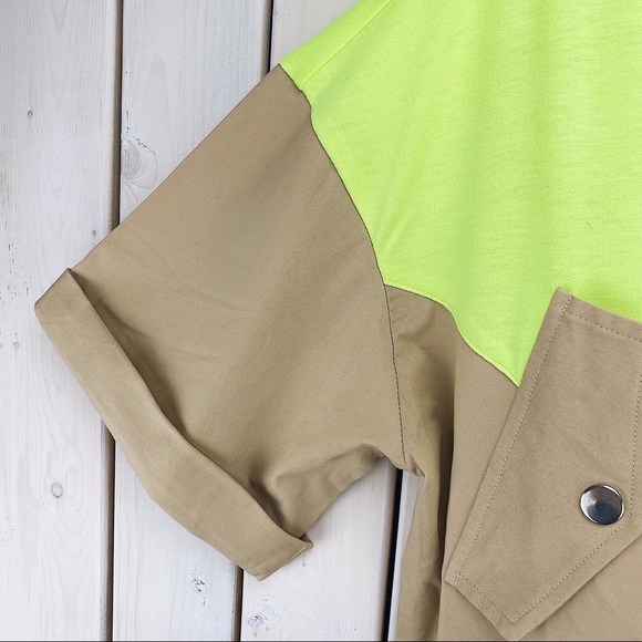 Rehab Lab | Beige & Yellow Coveralls Jumpsuit NWT - Picture 11 of 14